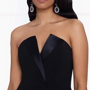 Strapless Black Tie Blazer Gown